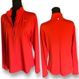 NIKE Running Element Dri-Fit Half Zip Long Sleeve Top High Neck Large Li…
